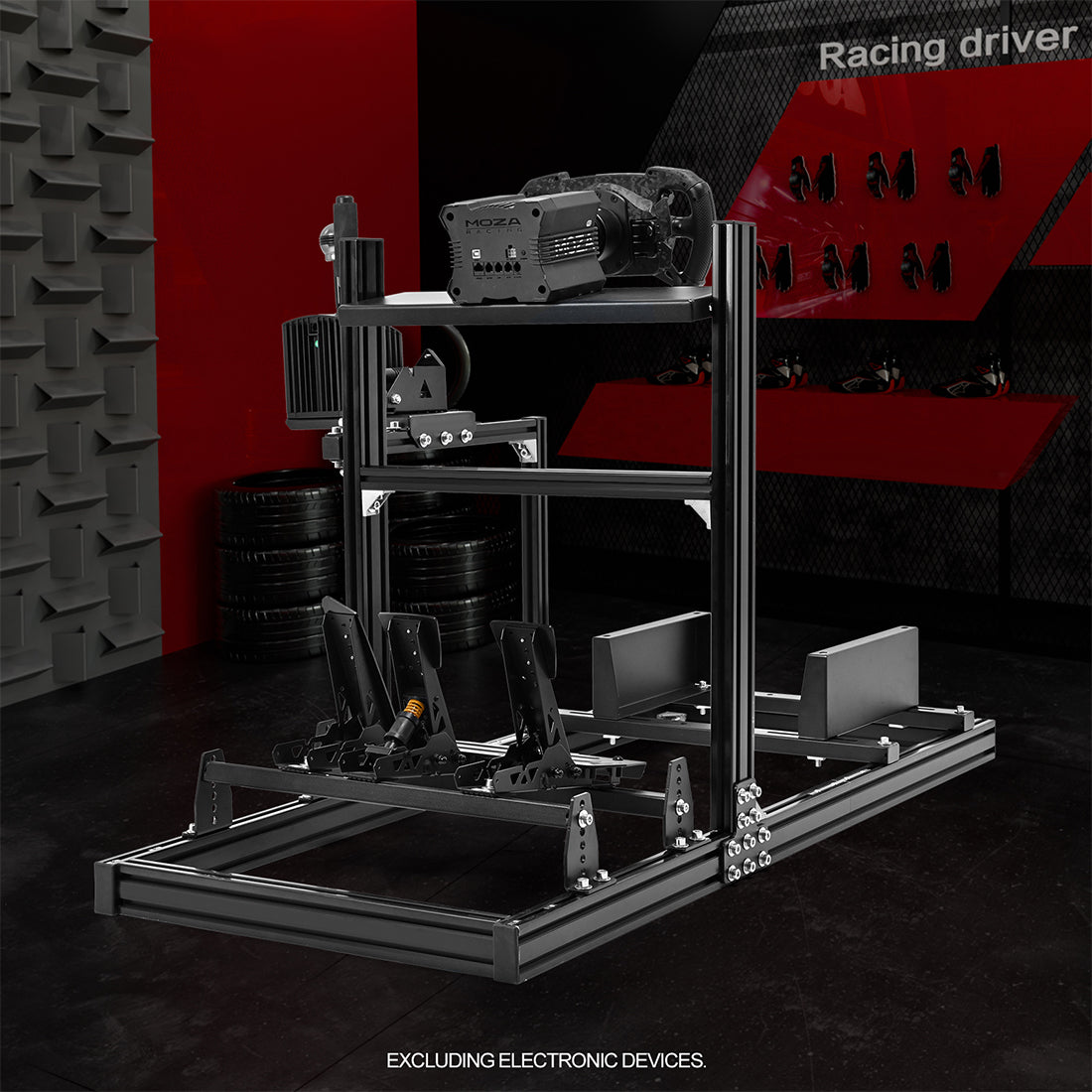 Zootopo 3060 Aluminum Profile Racing Simulator Cockpit, Infinitely Adjustable, Compatible with Thrustmaster/Fanatec/Logitech G29 steering wheels, specifically designed for the Sim Frame 3060 chassis. Does not include steering wheel, pedals, or handbrake