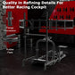 Zootopo Racing Driving Simulator Cockpit with with Triple Monitor Mount Fit for Logitech/Thrustmaster/Fanatec G27,G29,G920,G923,T300RS &CSL-DD Wheel Frame,No Steering Wheel,Pedal,Handbrake,Seat