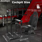Zootopo 3060 Aluminum Profile Racing Simulator Cockpit with Black Seat and Triple-monitor Setup, Fit for Thrustmaster,for Fanatec,for Logitech G29 , Adjustable Driving Simulator Cockpit, Does Not Include Steering Wheel, Pedals, or Handbrake