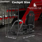Zootopo Professional Racing Simulator Cockpit with TV Stand&Seat, Fit for Logitech G920/Thrustmaster/Moza, Streamlined Dual-arm Design, No Wheel, Pedals, Handbrake, and Monitor
