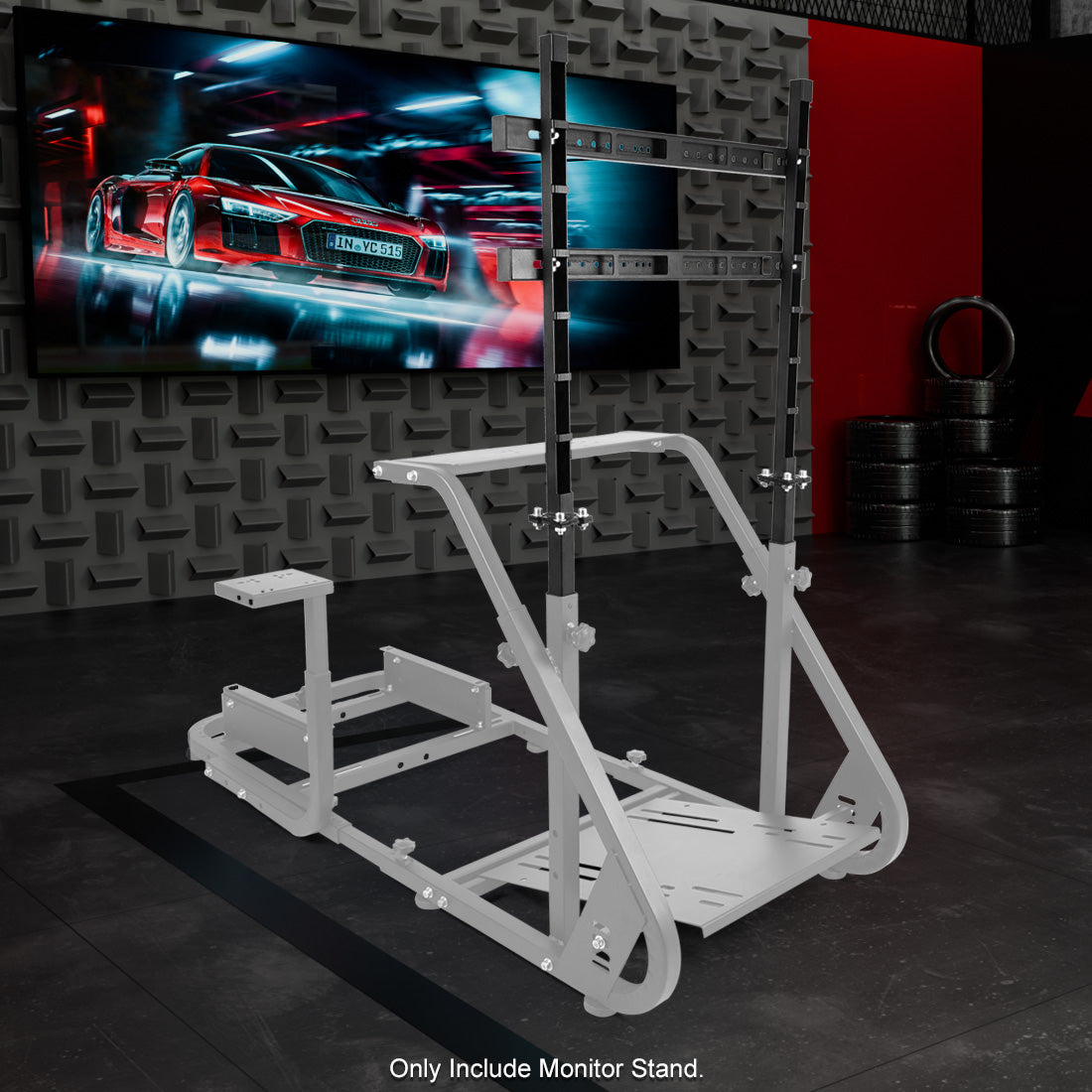 Zootopo Simulator Monitor Mount Fit for Multi-Brand Cockpit Mountable 32-55 inchs Display,Height Adjustable,NO TV,Steering Wheel,Shift Lever,Pedals,Seat and Race Frame