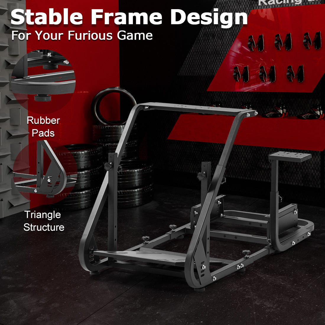 Zootopo Racing Simulator Cockpit Mountable Monitor Stand&Adjustable, Fits for Logitech/Thrustmaster/Fanatec G920 G923 G29&T80 T150, Frame Double Arm Reinforcement, No Steering Wheel,Pedal,Handbrake,Seat