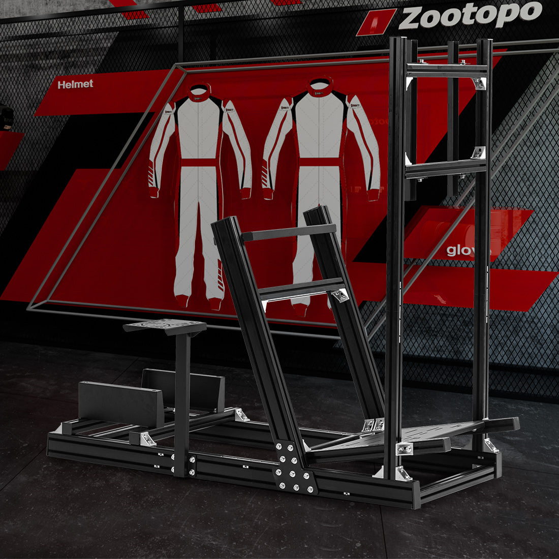 Zootopo 8040 Aluminum Profile Racing Simulator Cockpit with Monitor Frame Fit for Logitech/Thrustmaster/Fanatec G25 G27 G29 G923 T80,F1 Trunk,No Seat,Handbrake,Pedals,Steering Wheel