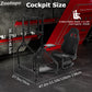 Zootopo Adjustable Racing Sim Cockpit with Black Seat Unobstructed Design for Both Legs Fit for Logitech/Thrustmaster G29 G923 G25 T80 T150 Racing Wheel Cockpit with Monitor Stand Not Include Steering Wheel,Pedals,Handbrake