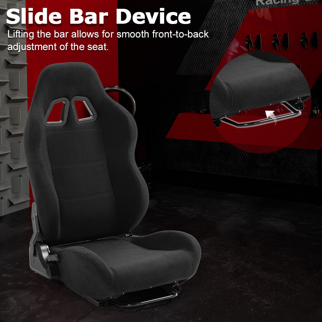 Zootopo Racing Seat with Adjustable Slide Adapt Racing Wheel Stand for Logitech G25 G27 G29 G920 Thrustmaster T80 T150 T300 T500 T300RS T500RS T-GT Racing Wheel Shifter and Pedals