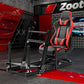 Zootopo 8040 Aluminum Profile Racing Simulaor Cockpit Simulator with Red Seat Fit for Logitech/Thrustmaster/Fanatec/Moza G920,G923 Professional&Expandability,F1 Truck,No Handbrake,Pedals,Steering Wheel