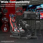 Zootopo Professional Racing Simulator Cockpit Frame with Red Seat&Triple Monitor Stand, Fit for Logitech G920/Thrustmaster/Moza, Shifter Platform Upgrade, No Wheel, Pedals, Handbrake and Monitor