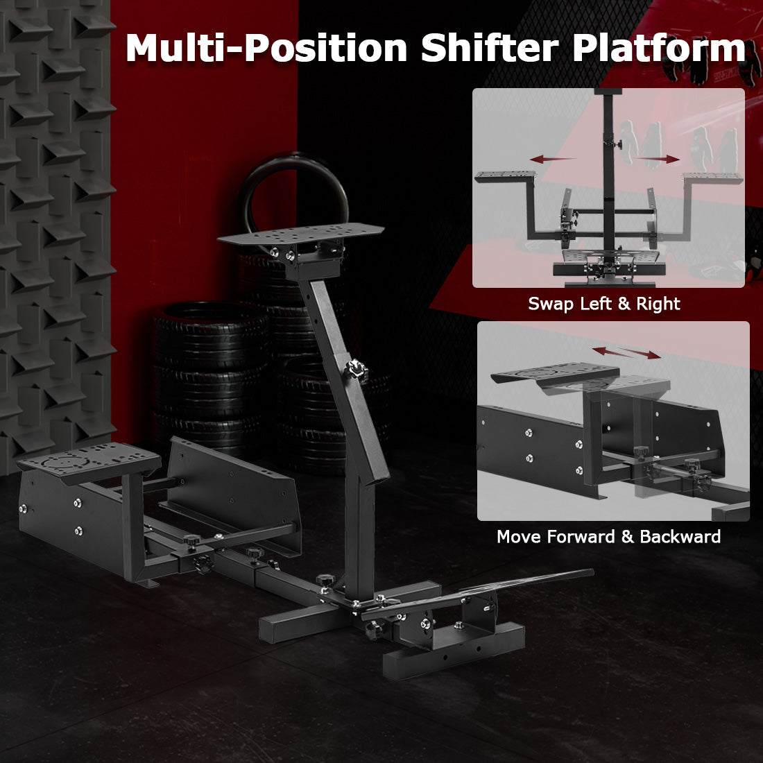 Zootopo Driving Simulator Cockpit Racing Wheel Mount, Compatible with Logitech G25/G27/G29/G920, Featuring Adjustable-height Gaming Frame with Shifter Bracket,Does Not Include Steering Wheel, Pedals, or Handbrake