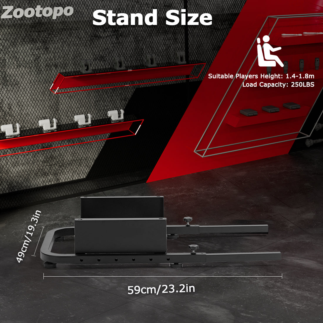 Zootopo Rear Seat Stand Racing Wheel Frame Parts/Accessories Mounting Seat Installable Most Chair Stand Simulator Cockpit Wheel and Pedals Not Included