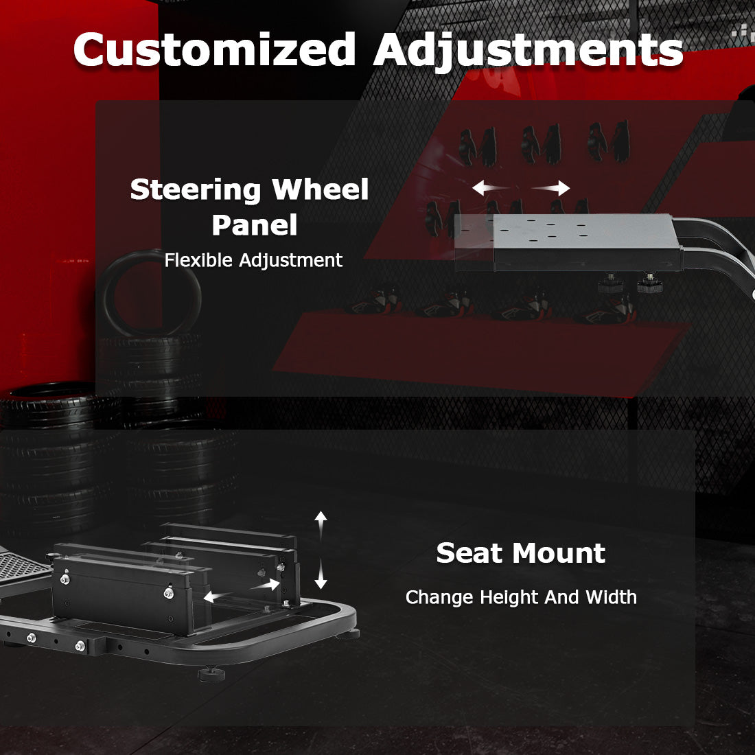 Zootopo Adjustable Racing Sim Cockpit Unobstructed Design for Both Legs Fit for Logitech/Thrustmaster G29 G923 G25 T80 T150 Racing Wheel Cockpit Not Include Steering Wheel,Pedals,Handbrake