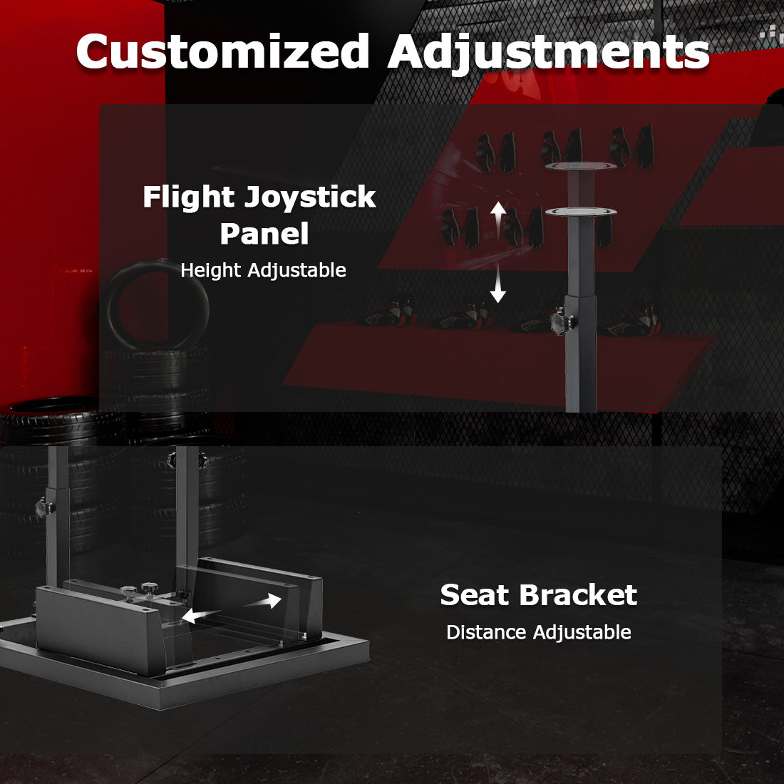 Zootopo Flight Simulator Cockpit with Black Seat Fit for Logitech X52 PRO,X56, Thrustmaster T16000M,HotasWarthing Flight Stick,Unlimited Adjustment,Not Include Steering Wheel,Pedals,Handbrake and Joystick