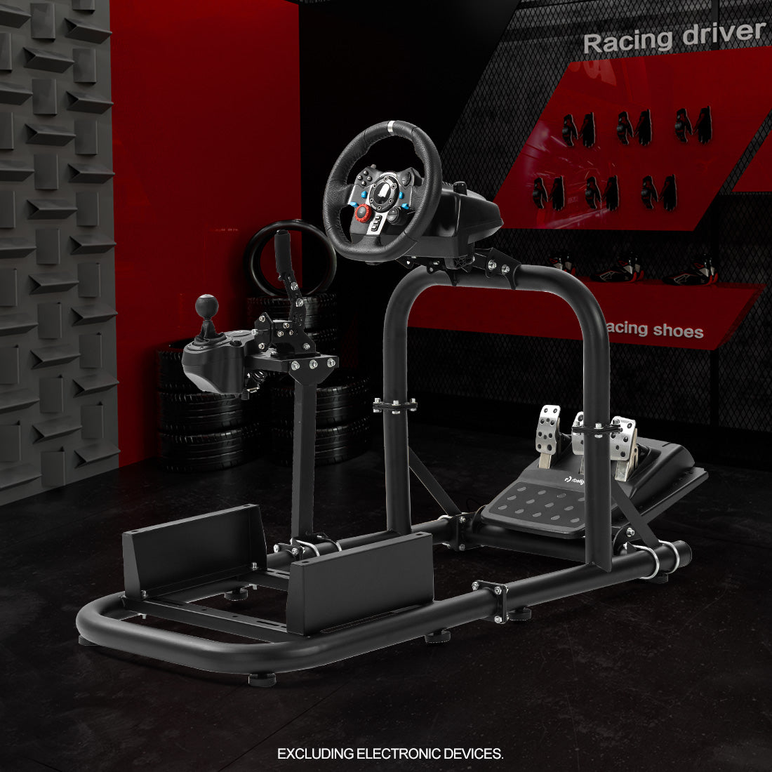 Zootopo Racing Simulator Cockpit 50mm Round Tube Driving Gaming Cockpit Fit for Logitech, Thrustmaster, Fanatec, PC, PS4, Xbox, Seat ,Pedal Wheel Not Included