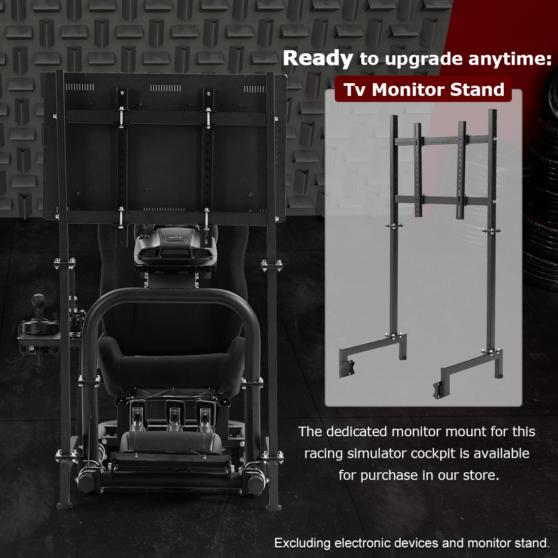 Zootopo Racing Driving Simulator Cockpit with Black Seat Stability Upgrade Fit for Logitech/Thrustmaster/Fanatec G27,G29,G920,G923,T300RS &CSL-DD Wheel Frame,No Steering Wheel,Pedal,Handbrake