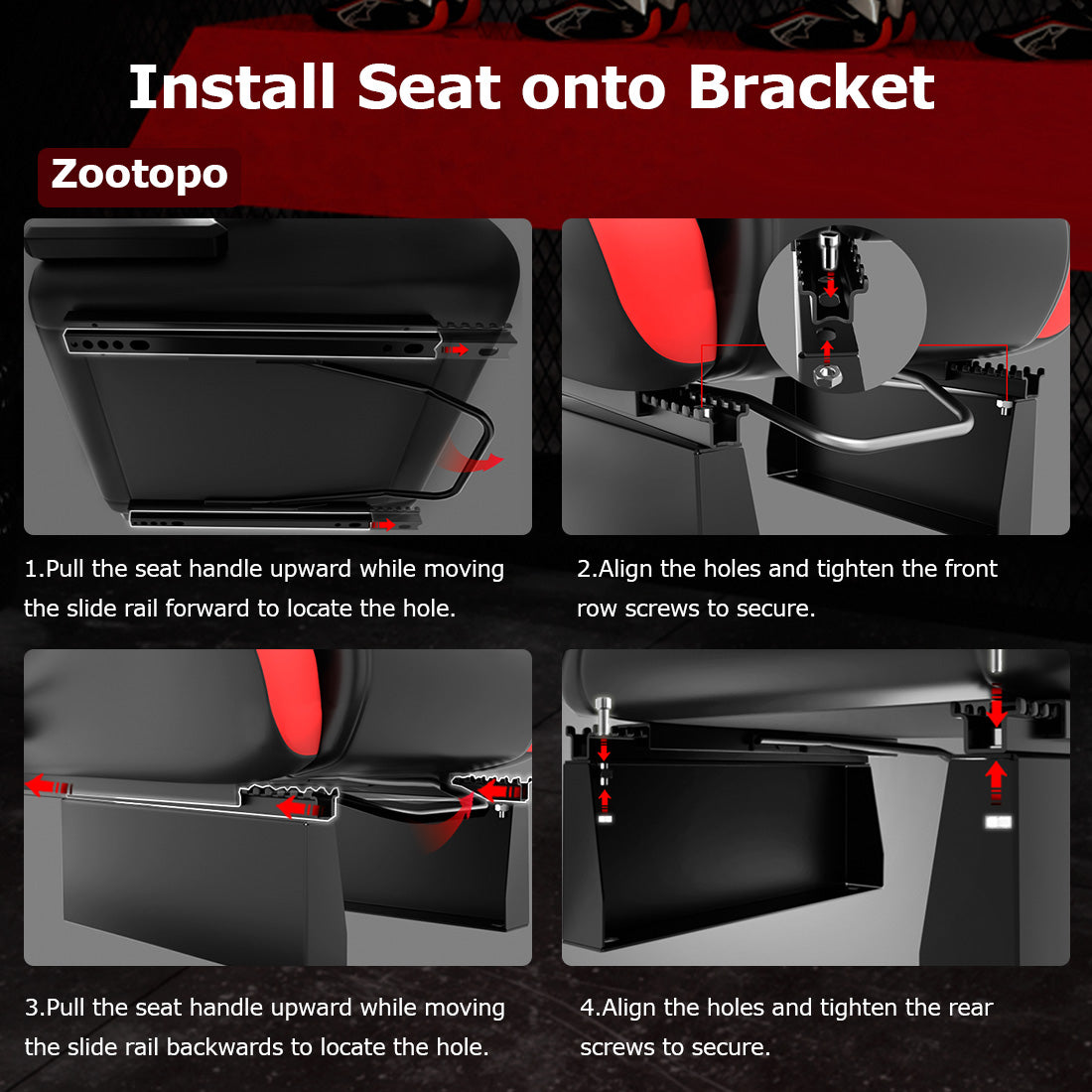 Zootopo G920 Racing Simulator Cockpit with Red Seat Frame Large Round Tube Stable and Adjustable Racing Wheel Stand Fit for Logitech G25 G27 G29 G920 Thrustmaster T80 T150 Wheel, Pedals and Shifter Not Include