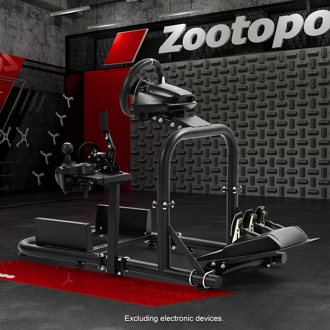 Zootopo Racing Simulator Cockpit 50mm Round Tube Driving Gaming Cockpit Fit for Logitech, Thrustmaster, Fanatec, PC, PS4, Xbox, Seat ,Pedal Wheel Not Included