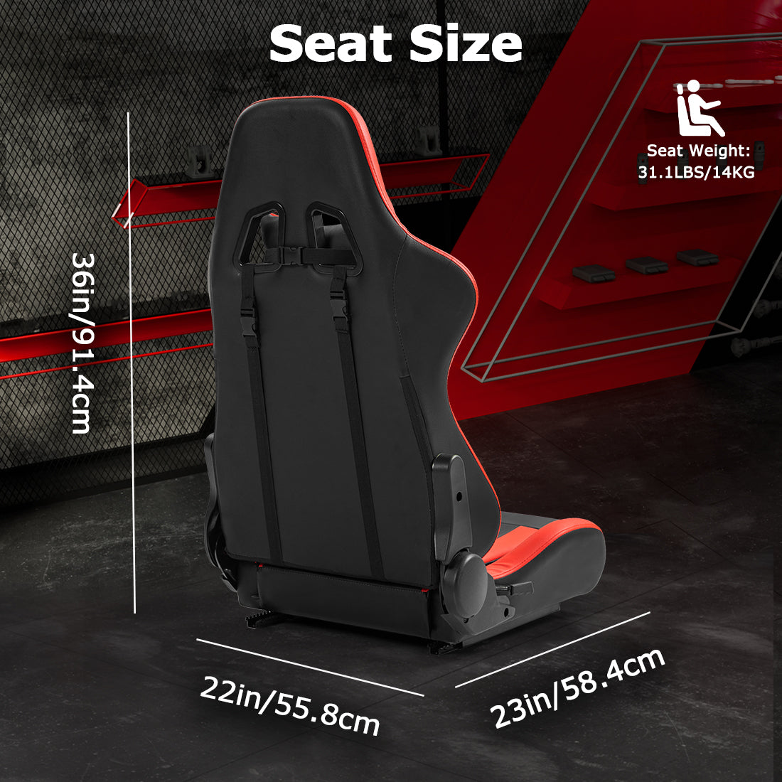 Zootopo Racing Simulator Cockpit with Red Seats, Fit for Logitech G923/G29/G920, Thrustmaster, Fanatec, Unlimited Adjustment,Not Included Shifter,Wheel,Pedals