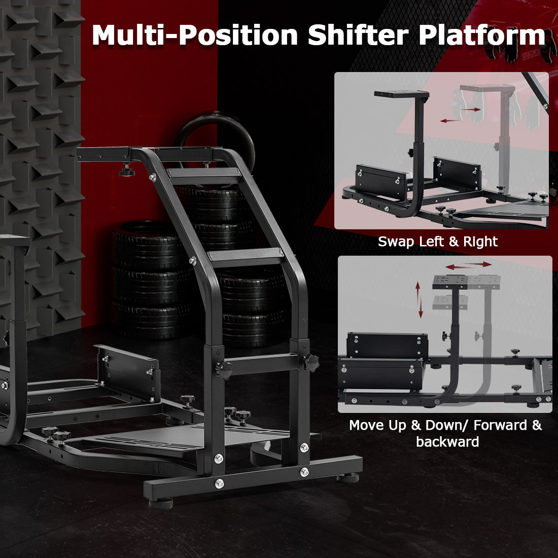 Zootopo Adjustable Racing Sim Cockpit Unobstructed Design for Both Legs Fit for Logitech/Thrustmaster G29 G923 G25 T80 T150 Racing Wheel Cockpit Not Include Steering Wheel,Pedals,Handbrake