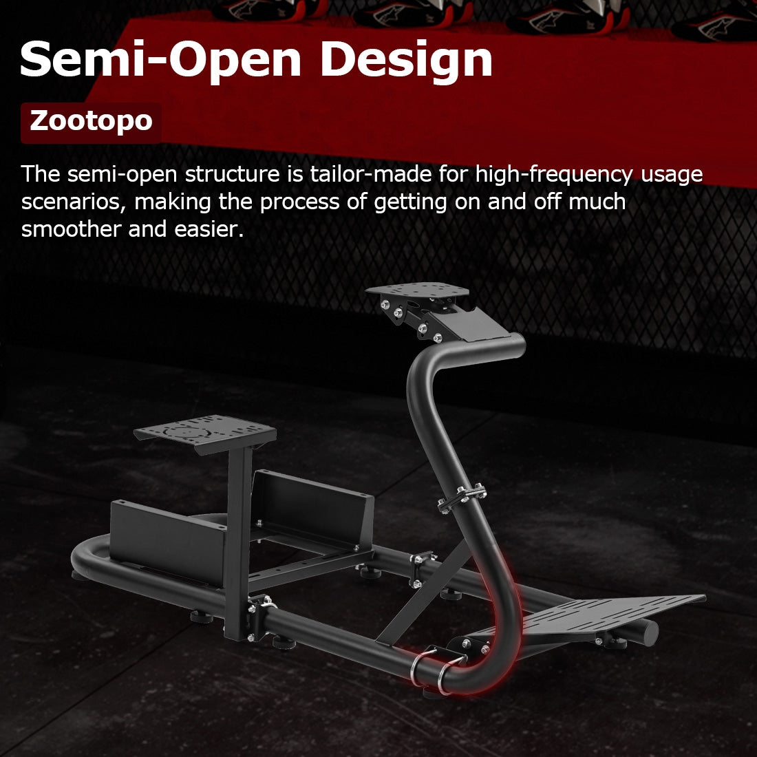 Zootopo Racing Sim Cockpit Wheel Stand fits for Logitech/Thrustmaster g25,g27,g923,t3pa,T248x,T80,T300RS TX, 50mm Round Tube Freedom Upgrade Steering Wheel Pedal Seat Not Included