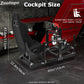 Zootopo 8040 Aluminum Profile Racing Sim Cockpit with Black Seat Fit Logitech G923 G920, Adjuatable Driving Simulator Cockpit Not Include Steering Wheel,Pedals,Handbrake