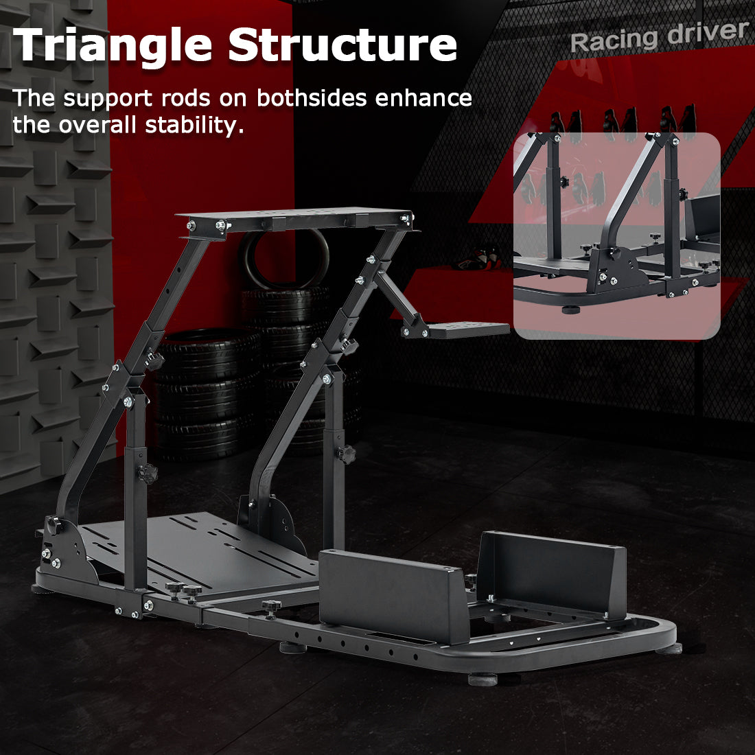 Zootopo Racing Wheel Stand Fit for Logitech G25 G27 G29 G920,Unlimited Adjustment,Foldable Racing Simulator Cockpit Frame,Not Included Shifter,Wheel,Pedals