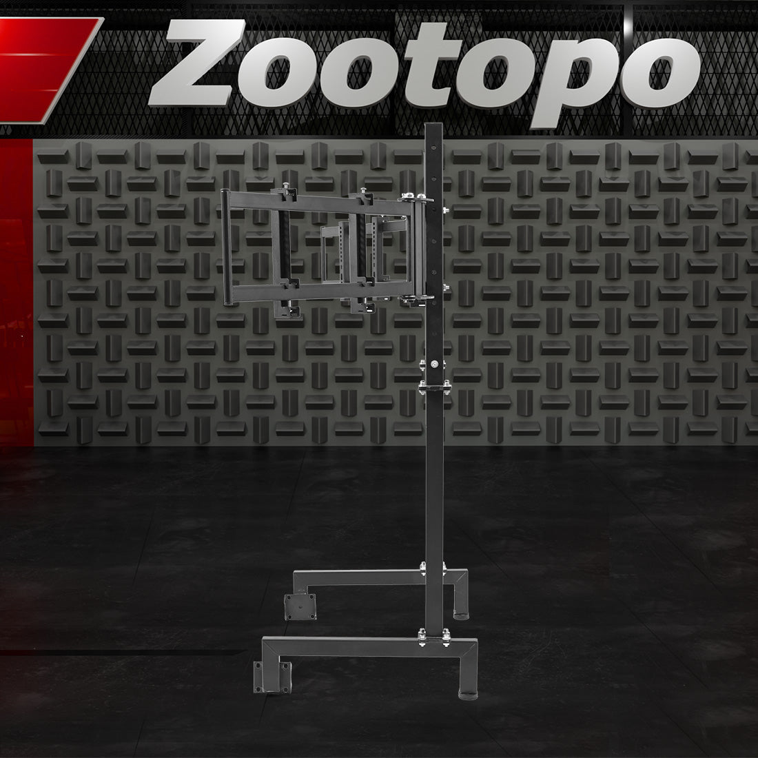 Zootopo Sim Racing Triple Monitor Stand for 24-32 Inch Display 3 Screens TV Mount Compatible with Round Tube Racing Sim Cockpit,Adjustable Height Width,NO Steering Wheel,Shift Lever,Pedals,TV,Seat and Cockpit