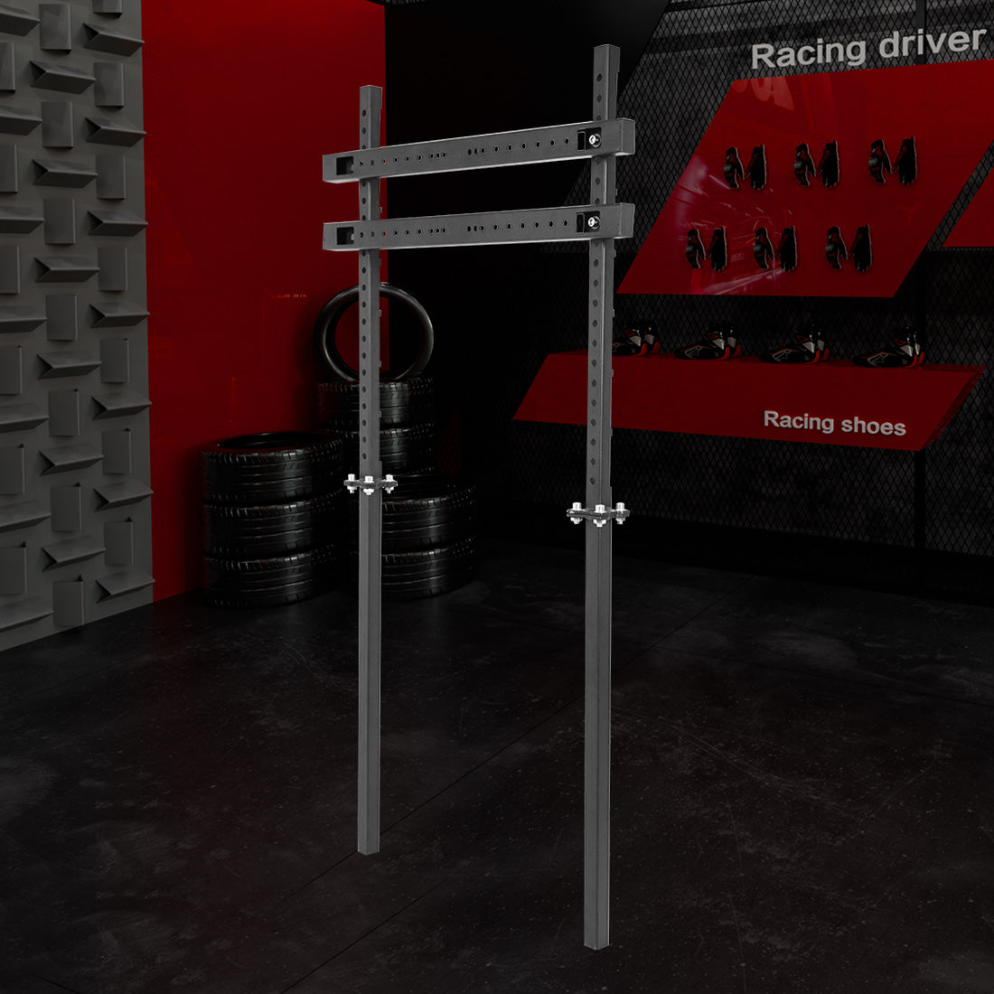Zootopo Simulator Monitor Mount Fit for Multi-Brand Cockpit Mountable 32-55 inchs Display,Height Adjustable,NO TV,Steering Wheel,Shift Lever,Pedals,Seat and Race Frame