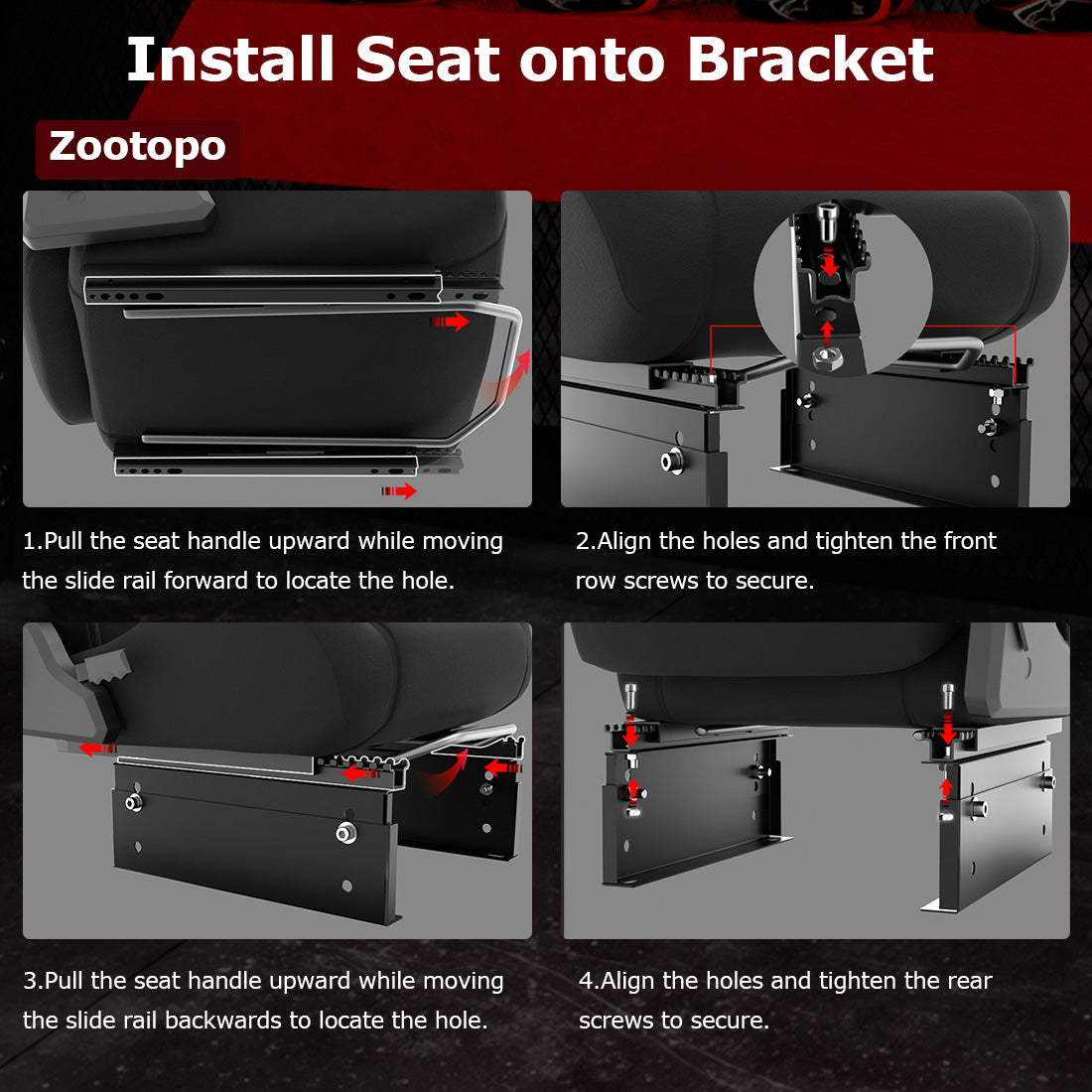 Zootopo Adjustable Sim Racing Cockpit with Black Seat Monitor Frame, Fit for Logitech/Thrustmaster/Fanatec G920 G923 G29 T80, Frame Double Arm Reinforcement, No Steering Wheel,Pedal,Handbra,Display