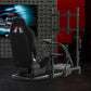 Zootopo Professional Racing Simulator Cockpit with TV Stand&Seat, Fit for Logitech G920/Thrustmaster/Moza, Streamlined Dual-arm Design, No Wheel, Pedals, Handbrake, and Monitor
