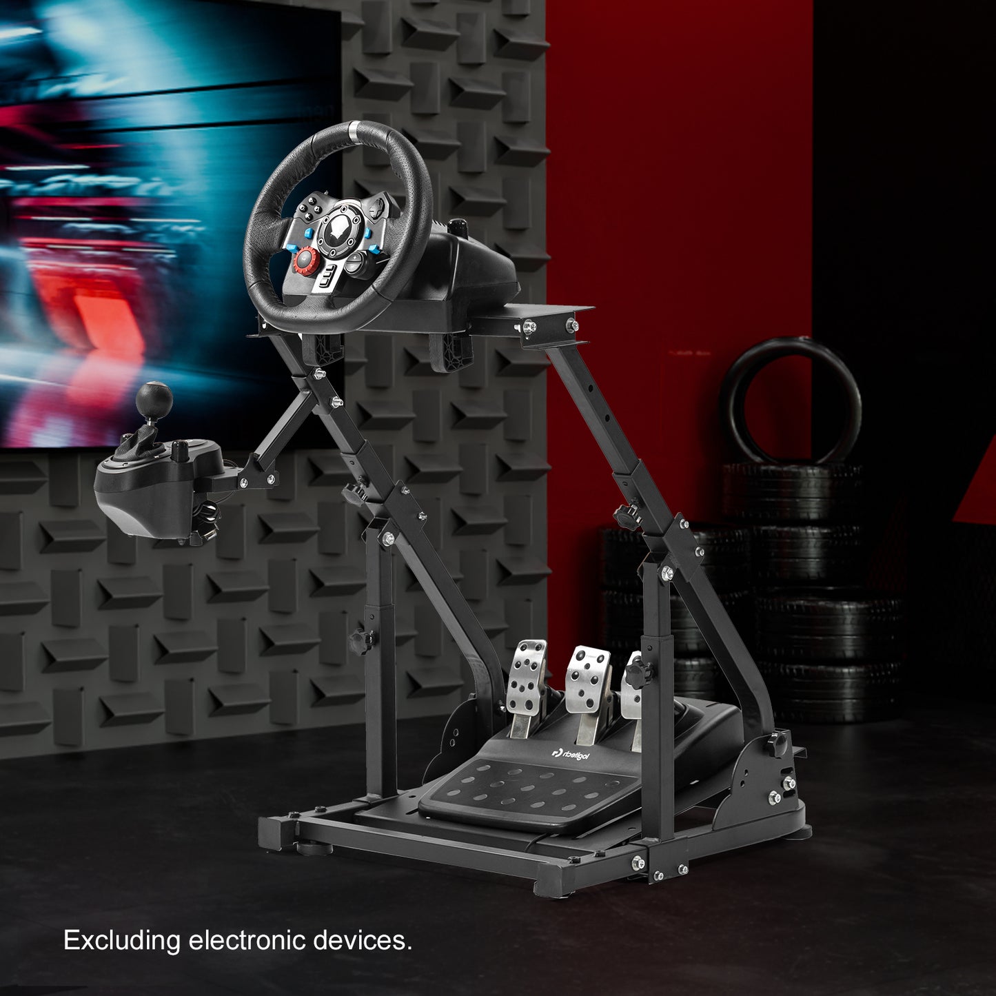 Zootopo G923 Racing Steering Wheel Stand with Reinforcement Bar Fit for Logitech Thrustmaster G27,G29,G920 T300RS,T80,T150 Driving Simulator Stand, Not Include Steering Wheel,Pedals,Handbrake