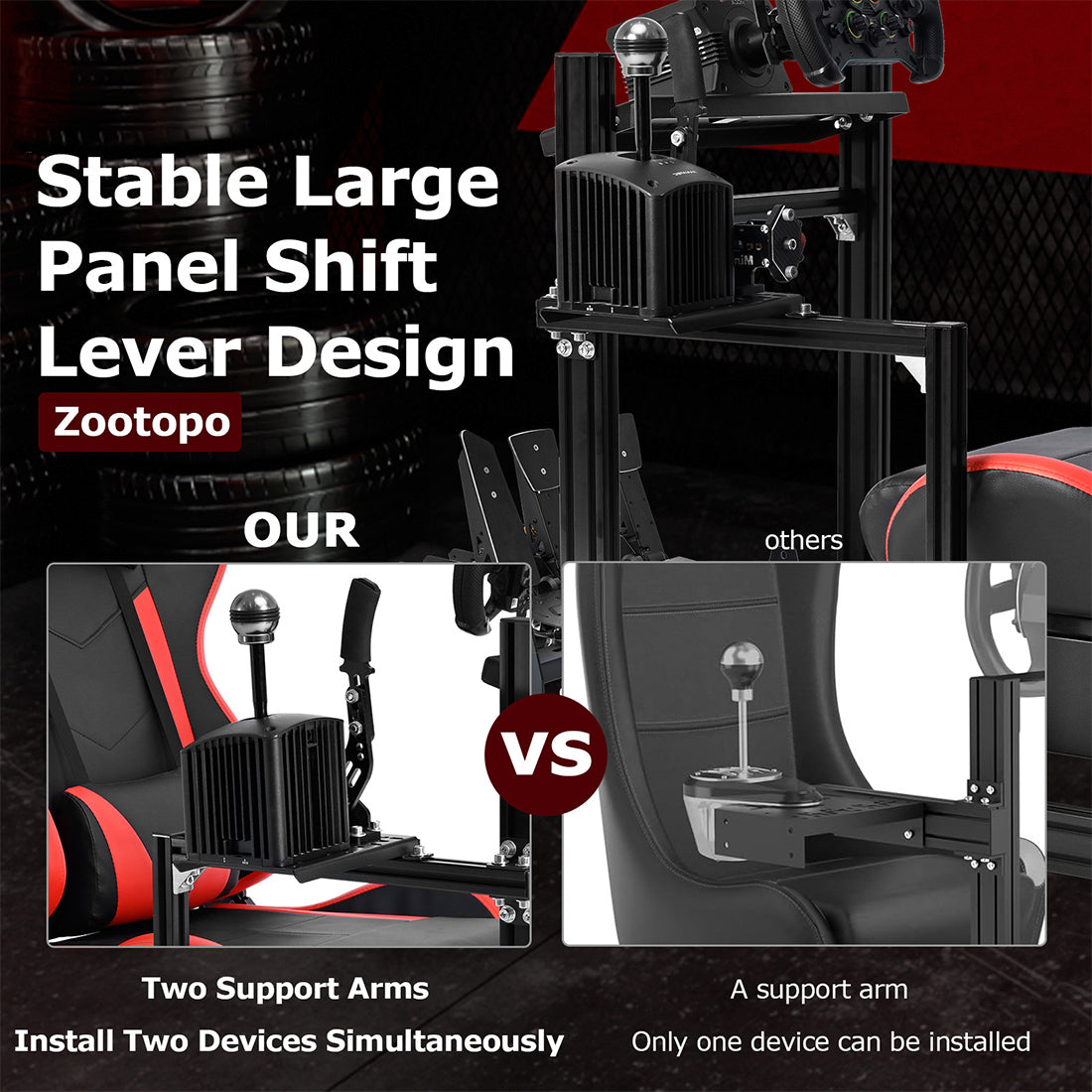 Zootopo Aluminum Profile 3060 Racing Simulator Cockpit with Seat,Fit for Thrustmaster/Fanatec/Logitech G29 ,  featuring infinite adjustability,  Not Include Steering Wheel,Pedals,Handbrake