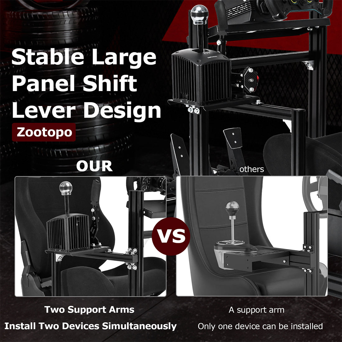 Zootopo 3060Aluminum Profile Racing Simulator Cockpit with Seat, Supports Adjustment, Compatible with Thrustmaster/Fanatec/Logitech G29 Steering Wheels,and designed  for the Sim Frame 3060 Chassis,Does Not Include Steering Wheel, Pedals, or Handbrake