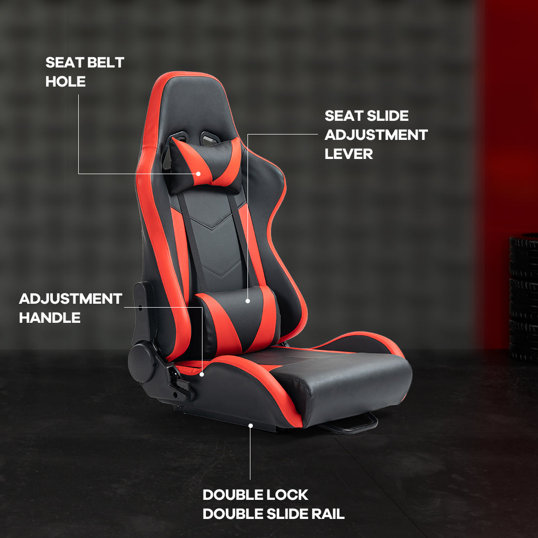 Zootopo Racing Simulator Cockpit with Red Seats, Fit for Logitech G923/G29/G920, Thrustmaster, Fanatec, Unlimited Adjustment,Not Included Shifter,Wheel,Pedals