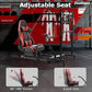 Zootopo Racing Simulator Cockpit with Triple Monitor Stand and Red Seat Suitable for Logitech/Thrustmaster T500RS TX G29 G920 G923 CSL-DD, Without Steering Wheel, Pedals, Handbrake