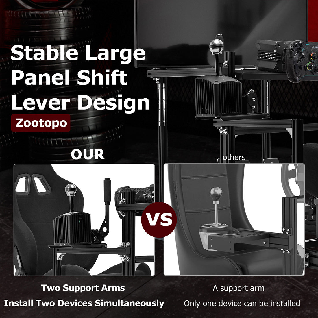 Zootopo 3060 Aluminum Profile Racing Simulator Cockpit with Monitor Mount, Fit for Thrustmaster/Fanatec/Logitech G29 , Adjustable Driving Simulator cockpit, Does Not Include Steering Wheel, Pedals, or Handbrake