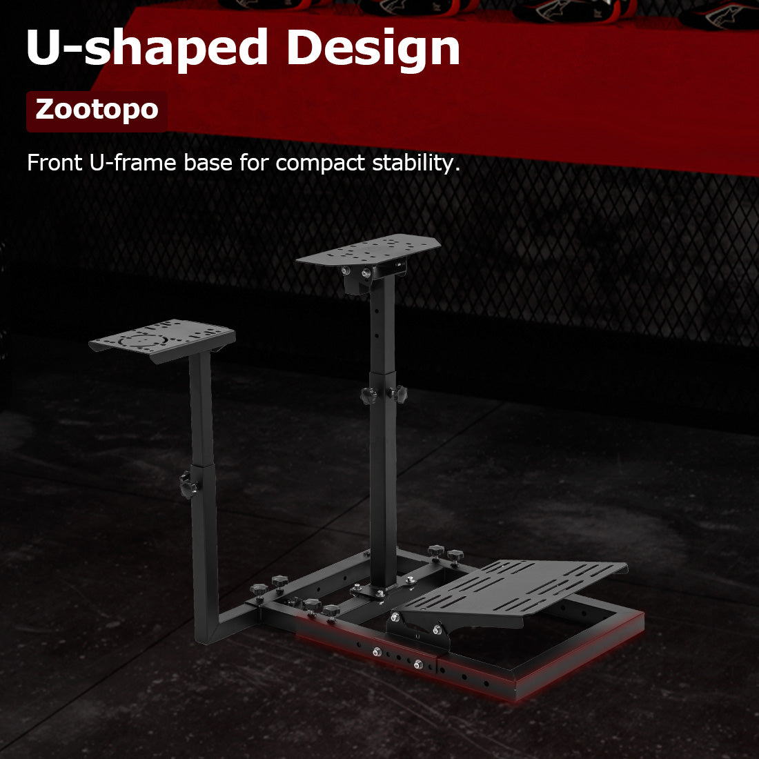 Zootopo Racing Wheel Stand fit for Logitech G25 G27 G29 G920, Thrustmaster T300RS T500RS, Unlimited Adjustment，Simulated Racing Game Stand without Steering Wheel Pedal Shifter