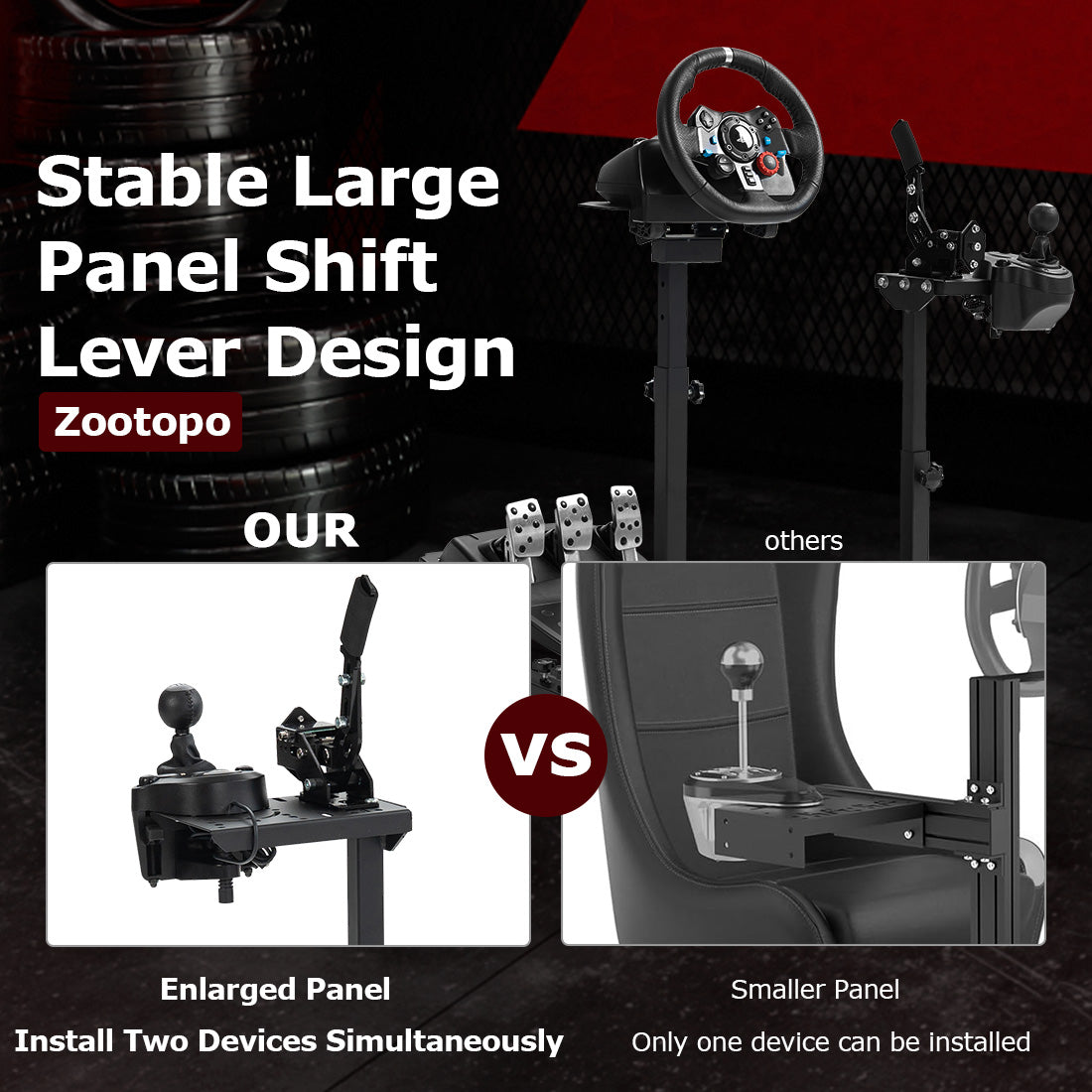 Zootopo Racing Wheel Stand fit for Logitech G25 G27 G29 G920, Thrustmaster T300RS T500RS, Unlimited Adjustment，Simulated Racing Game Stand without Steering Wheel Pedal Shifter