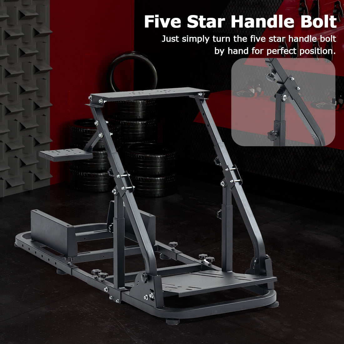 Zootopo Racing Wheel Stand Fit for Logitech G25 G27 G29 G920,Unlimited Adjustment,Foldable Racing Simulator Cockpit Frame,Not Included Shifter,Wheel,Pedals