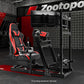 Zootopo 8040 Aluminum Profile Racing Simulaor Cockpit with Red Seat & Triple Display Stand Fit for Logitech/Thrustmaster/Fanatec G920,G923&T80 Professional,F1 Trunk,No Handbrake,Pedals,Steering Wheel