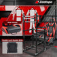 Zootopo 3060 Aluminum Profile Racing Simulator Cockpit with Red Seat and Triple-monitor Setup, Fit for Thrustmaster,for Fanatec,for Logitech G29 , Adjustable Driving Simulator Cockpit, Does Not Include Steering Wheel, Pedals, or Handbrake