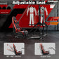Zootopo Adjustable Racing Sim Cockpit with Red Seat Unobstructed Design for Both Legs Fit for Logitech/Thrustmaster G29 G923 G25 T80 T150 Racing Wheel Cockpit with Monitor Stand Not Include Steering Wheel,Pedals,Handbrake