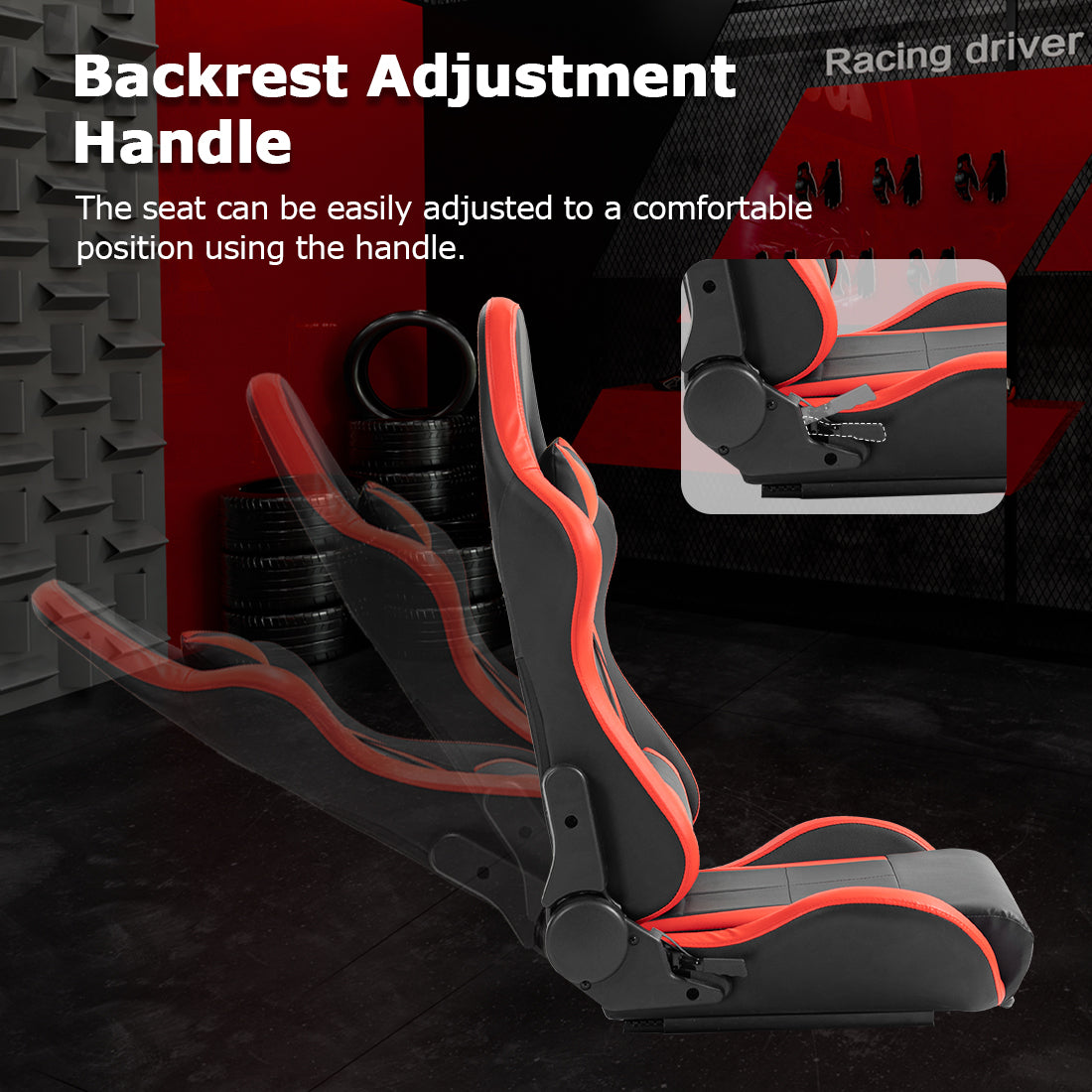 Zootopo Racing Simulator Cockpit with Red Seats, Fit for Logitech G923/G29/G920, Thrustmaster, Fanatec, Unlimited Adjustment,Not Included Shifter,Wheel,Pedals