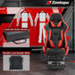 Zootopo Racing Simulator Cockpit with Red Seat Multi-level Adjustment Fit for Logitech/Thrustmaster/Fanatec G29,G920,G923&T300RS&CSL-DD One-Piece Cockpit,Wheel,Handbrake and Pedals Not Included