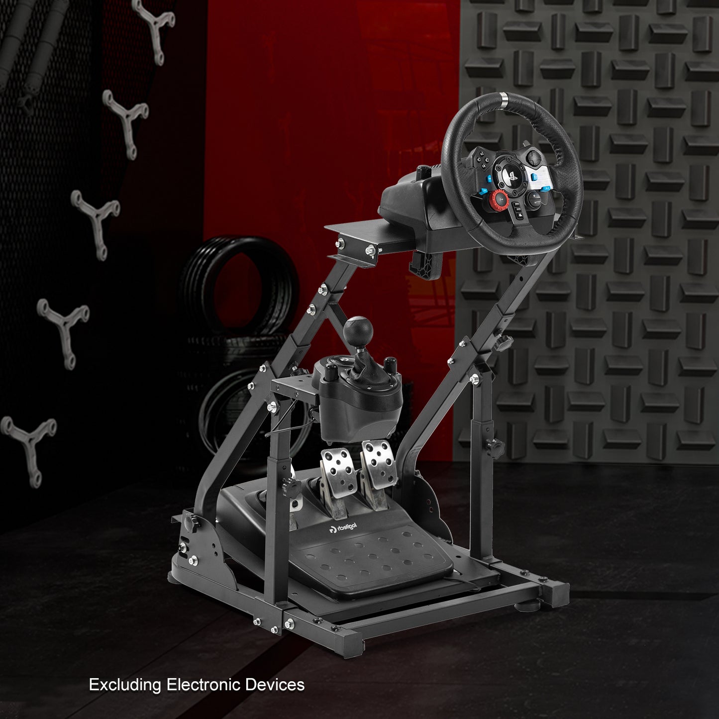 Zootopo G923 Racing Steering Wheel Stand with Reinforcement Bar Fit for Logitech Thrustmaster G27,G29,G920 T300RS,T80,T150 Driving Simulator Stand, Not Include Steering Wheel,Pedals,Handbrake