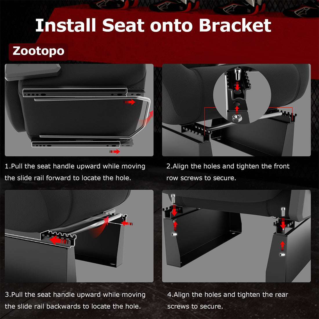 Zootopo 3060Aluminum Profile Racing Simulator Cockpit with Seat, Supports Adjustment, Compatible with Thrustmaster/Fanatec/Logitech G29 Steering Wheels,and designed  for the Sim Frame 3060 Chassis,Does Not Include Steering Wheel, Pedals, or Handbrake