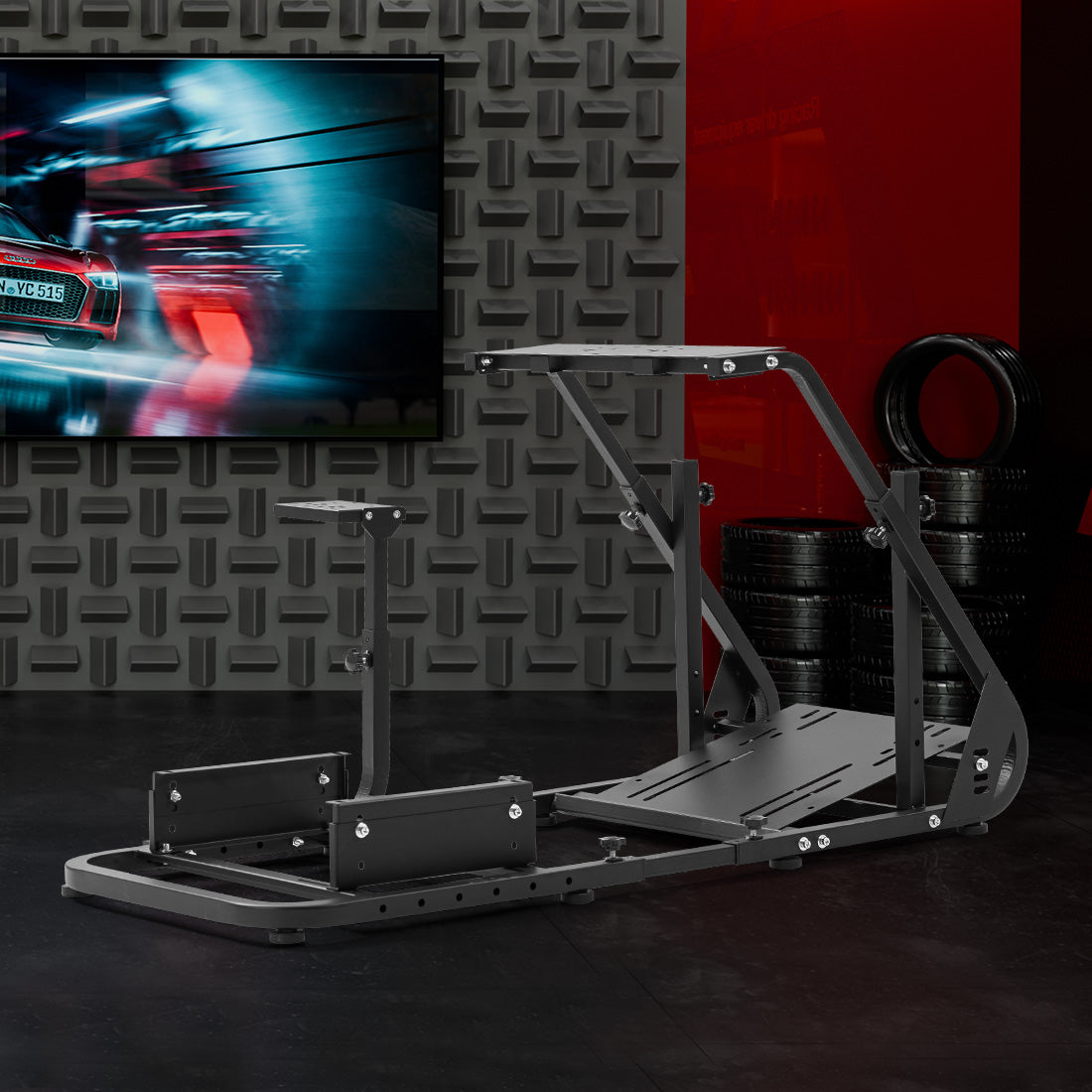 Zootopo Racing Simulator Cockpit Mountable Monitor Stand&Adjustable, Fits for Logitech/Thrustmaster/Fanatec G920 G923 G29&T80 T150, Frame Double Arm Reinforcement, No Steering Wheel,Pedal,Handbrake,Seat