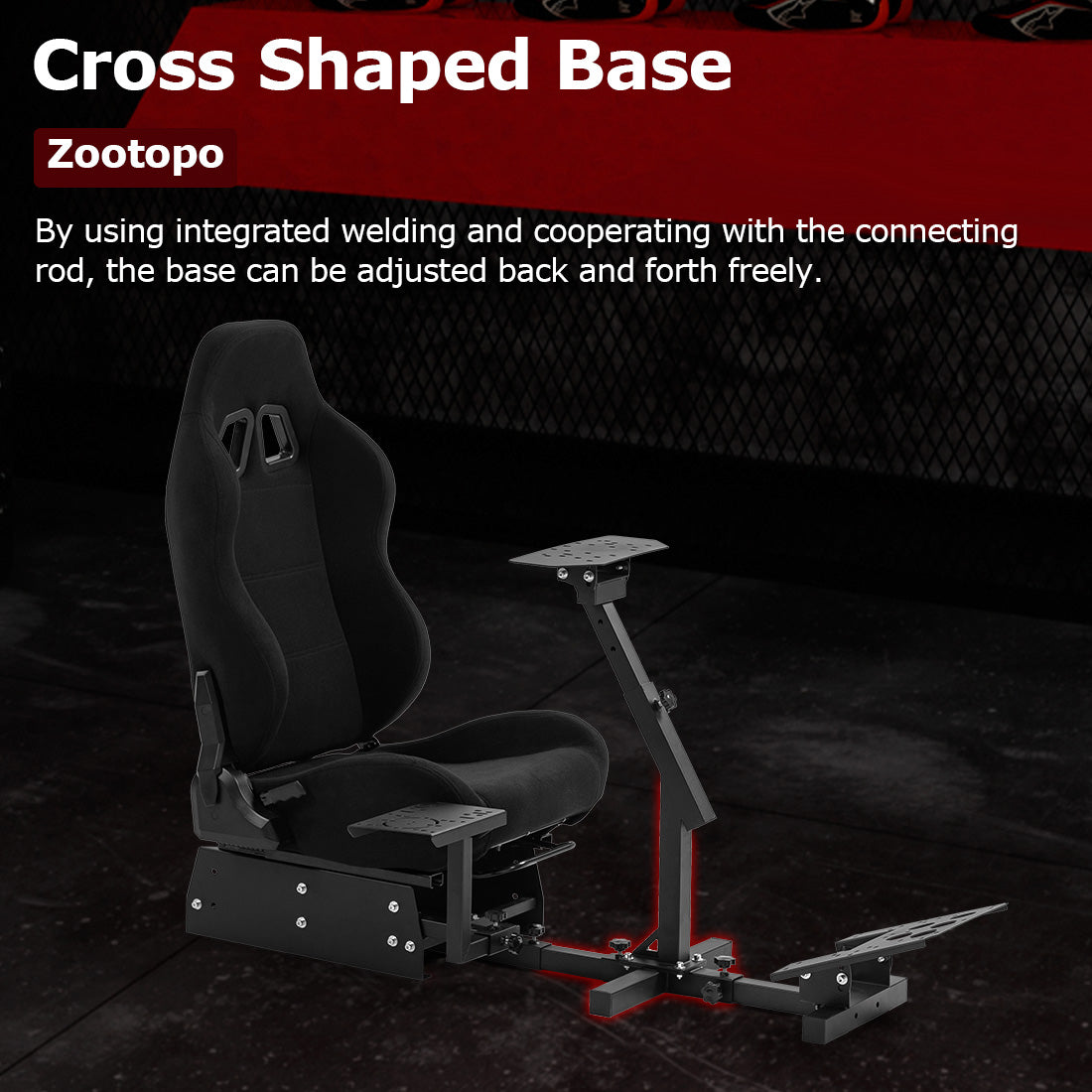 Zootopo Racing Simulator Cockpit with BlackSeat Multi-level Adjustment Fit for Logitech/Thrustmaster/Fanatec G29,G920,G923&T300RS&CSL-DD One-Piece Cockpit,Wheel,Handbrake and Pedals Not Included