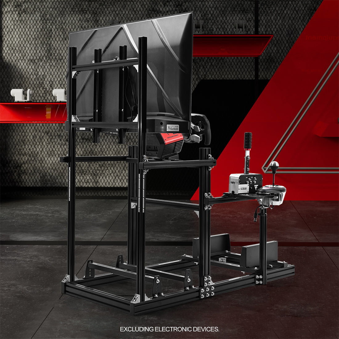 Zootopo Racing Simulator Cockpit with Monitor Mount, crafted from 3060 Aluminum Profile, Fit for Thrustmaster/Fanatec/Logitech G29 GPro, Unlimited Adjustment,Not Include Steering Wheel,Pedals,Handbrake