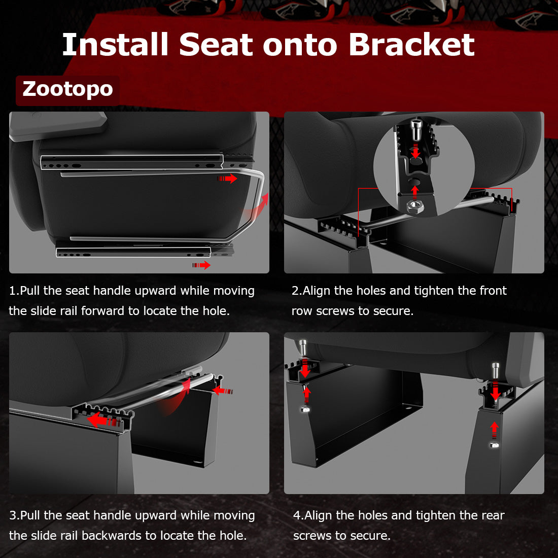 Zootopo Racing Cockpit with TV Stand &Black Seat Fit for Logitech,Thrustmaster,G25,G920,T500,Wheel Shifter Pedals Not Included