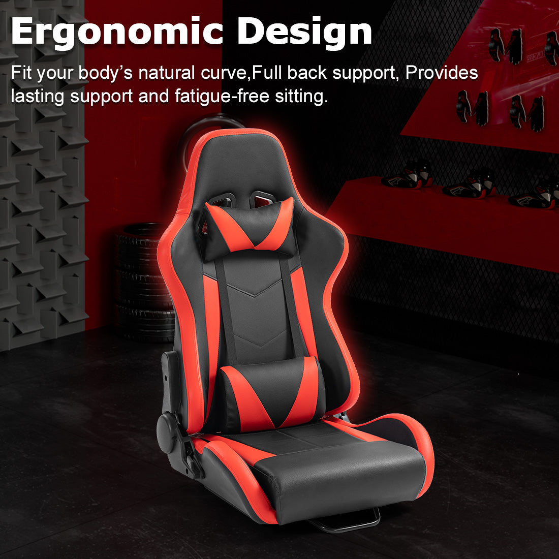 Zootopo Adjustable Racing Sim Cockpit with Red Seat Unobstructed Design for Both Legs Fit for Logitech/Thrustmaster G29 G923 G25 T80 T150 Racing Wheel Cockpit Not Include Steering Wheel,Pedals,Handbrake