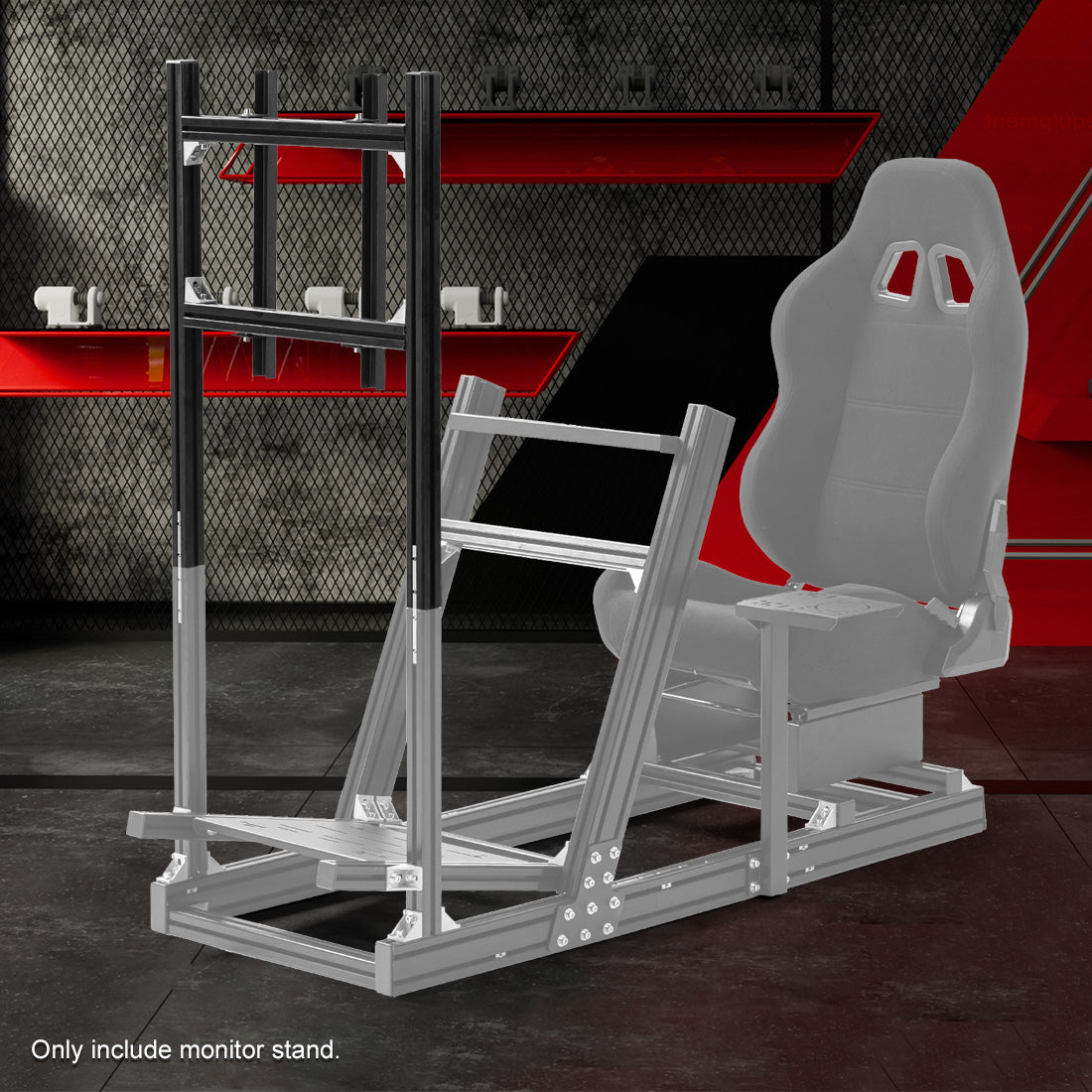 Zootopo 4040 Aluminum Profile Monitor Stand for Racing Simulator Cockpit Compatible with 27-65 Inch Display TV Mount,Adjustable Height,No Steering Wheel,Shift Lever,Pedals,TV,Seat and Cockpit
